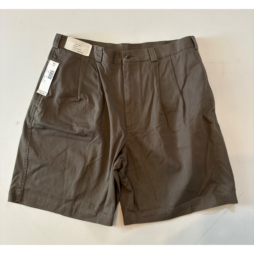 NWT Perry Ellis Green 8" 100% Cotton Shorts Size 36